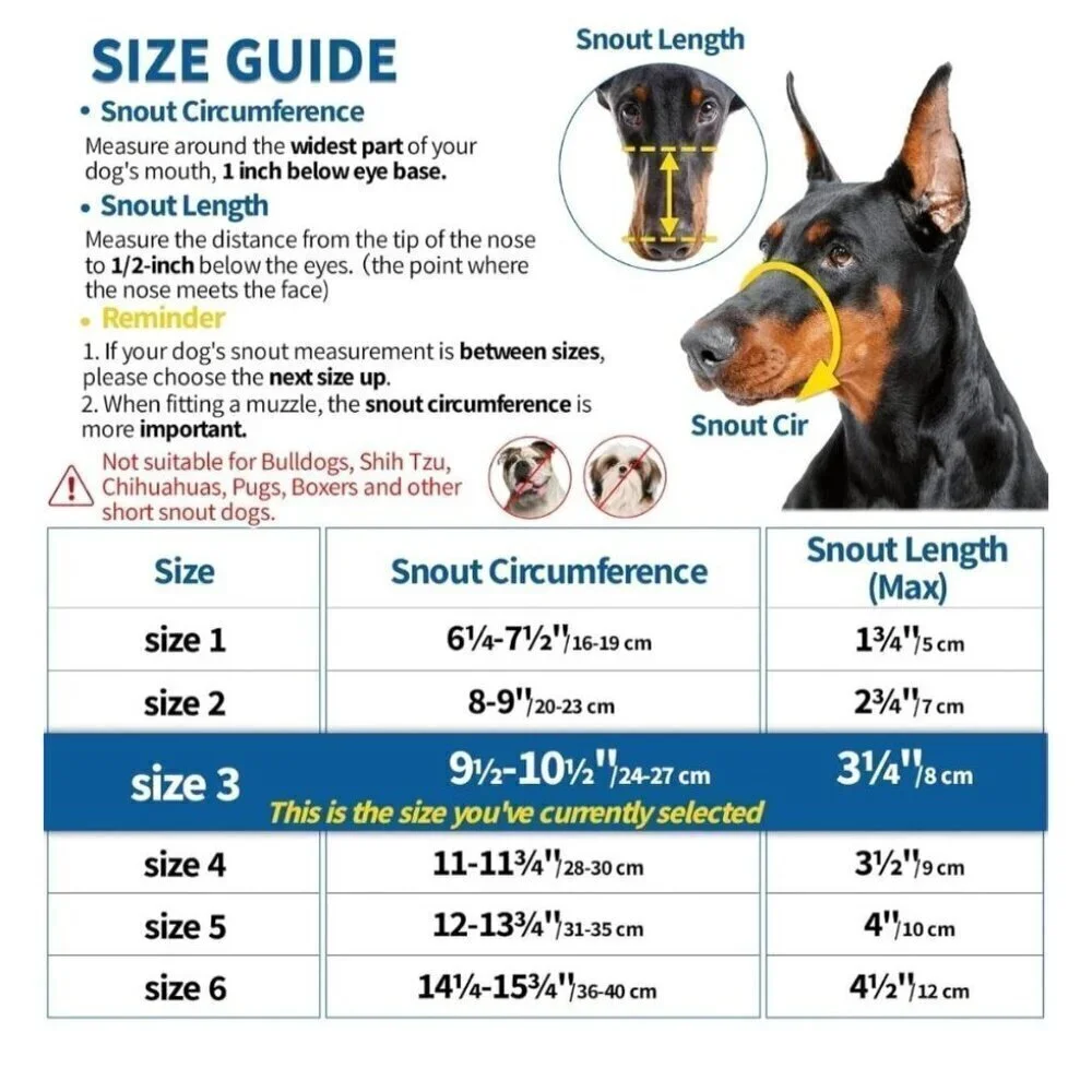 BARKLESS Dog Muzzle, Basket Muzzle for Biting, Chewing and Scavenging, Humane C1